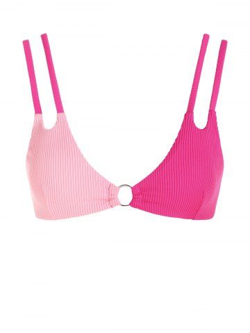 Haut de Bikini Bicolore Anneau en O - LIGHT PINK - L