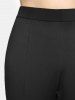 Ensemble d'Eté avec T-shirt à Manches Chauve-souris et Pantalon Fendu en Dentelle Insérée Grande Taille - Noir 