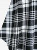 O Ring Plaid Tank Top and Lace Panel Pocket Leggings Plus Size Summer Outfit -  