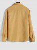 Half Button Corduroy Collared Long Sleeves Shirt -  