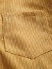 Half Button Corduroy Collared Long Sleeves Shirt -  