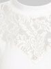 Plus Size High Neck Lace Panel Knitted Top -  