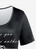 T-shirt à Imprimé Corset Gothique - Noir 3X | US 22-24