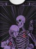T-shirt Gothique Rose Squelette Graphique - Noir 6XL