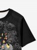 T-shirt Gothique Rose Squelette Graphique - Noir M