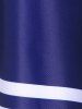 Maillot de Bain Tankini Rembourré Rayé de Grande Taille à Volants - Bleu profond M | US 10