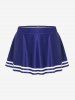 Plus Size Racerback Stripes Cinched Ruched Padded Skort Tankini Swimsuit -  