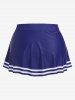 Plus Size Racerback Stripes Cinched Ruched Padded Skort Tankini Swimsuit -  