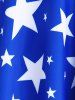 Maillot de Bain Tankini Drapeau Américain Imprimé Noué de Grande Taille à Col Halter - Bleu 1X | US 14-16