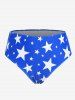 Plus Size Patriotic American Flag Print Halter Bow Tankini Swimsuit -  