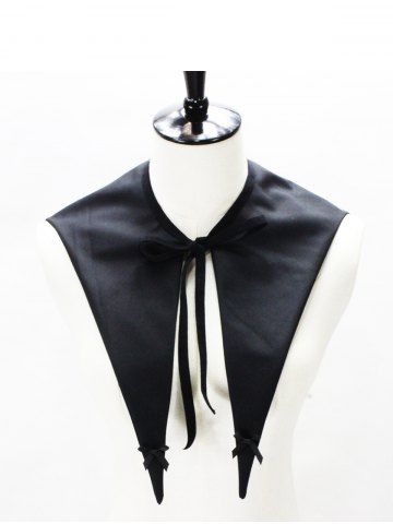 Gothic Pointed Tie Bow Detachable Collar - BLACK
