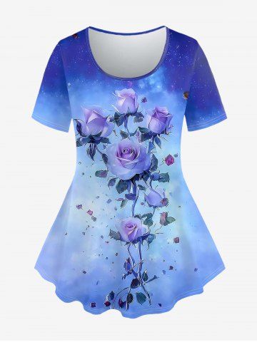 Camiseta Talla Extra Estampado Rosa - BLUE - 1X | US 14-16