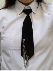 Gothic Chain Decor Adjustable Necktie -  