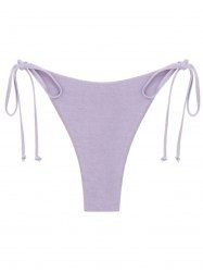 Tie Side Metallic Bikini Bottom -  