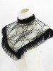 Gothic Spider Web Ruffled Mesh Detachable Collar -  