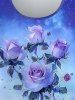 Plus Size Tie Dye Rose Print T-shirt -  