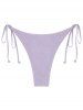 Tie Side Metallic Bikini Bottom -  