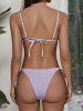 Tie Side Metallic Bikini Bottom -  