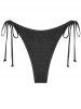 Bas de Bikini Métallisé Noué à Côté - Noir L