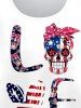Plus Size Patriotic American Flag Lover Skull Printed Graphic Tee -  
