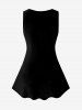 Plus Size Patriotic Sunflower American Flag Lace Panel Tank Top -  