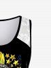 Plus Size Patriotic Sunflower American Flag Lace Panel Tank Top -  