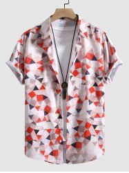Chemise à Manches Courtes Motif Géométrique - Multi-A XL