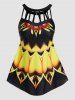Modest Printed Ladder Cut Out Padded Round Neck Tankini Swimsuit -  