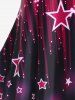 Plus Size 3D Sparkles Stars Printed Padded Boyleg Tankini Swimsuit -  