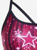 Plus Size 3D Sparkles Stars Printed Padded Boyleg Tankini Swimsuit -  