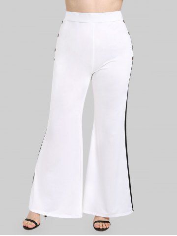 Keyhole Cold Shoulder Chains Tee and Pull On Flare Pants Plus Size Summer Outfit