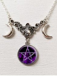 Vintage Pentagram Pendant Necklace -  
