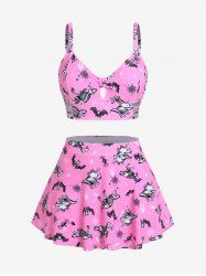 Plus Size Skeleton Dinosaur Print Cutout Skirted Tankini Swimsuit -  
