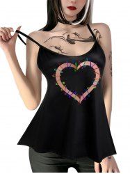 Gothic Clip Heart Print Cami Top -  