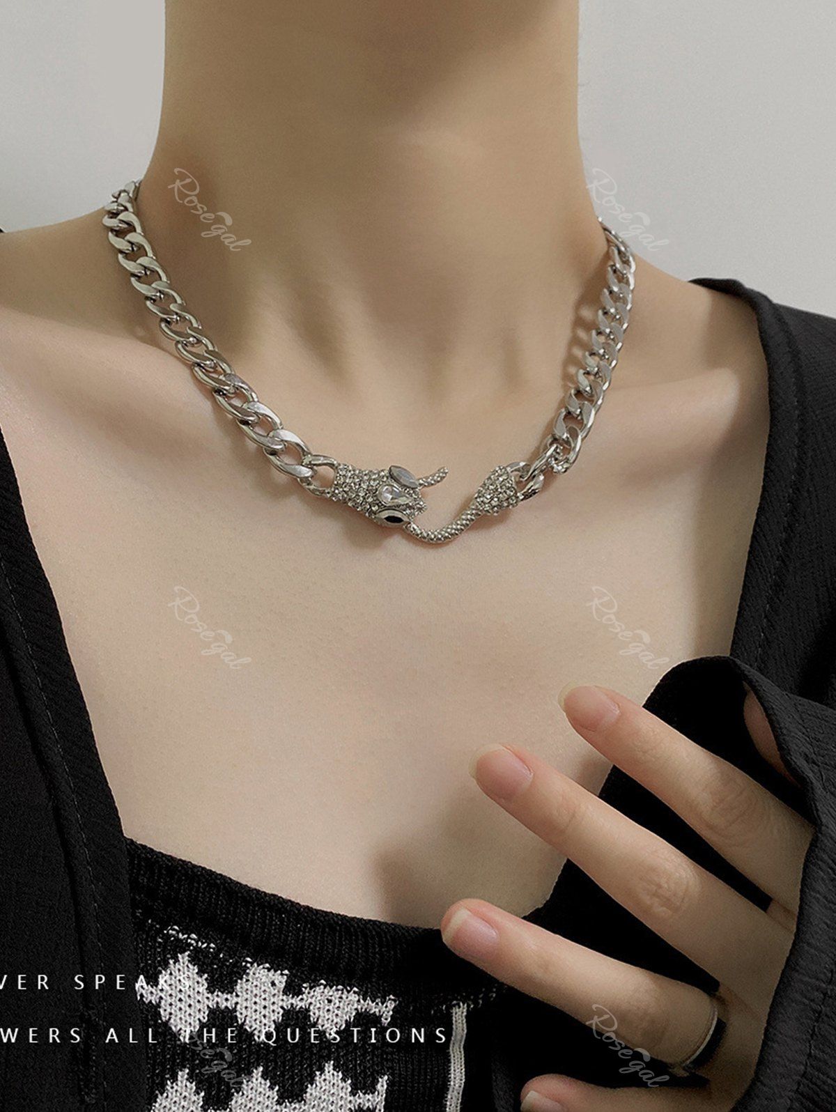 Fashion Gothic Vintage Snake Design Chunky Necklace  