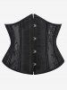 Ensemble de Chemise de Base Gothique Manches Longues Corset Dentelle à Lacets Grande Taille - Blanc 
