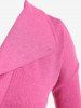 Mini Robe Ligne A de Grande Taille Manches Longues à Col Relevé - Rose clair 3XL