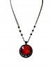 Gothic Red Moon Pendant Necklace -  