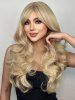 Blonde Mixed Long Fluffy Wavy Side Bangs Synthetic Wig -  