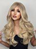 Blonde Mixed Long Fluffy Wavy Side Bangs Synthetic Wig -  