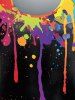 Plus Size Short Sleeves Paint Splatter Printed Tee -  