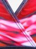 Maillot de Bain Tankini Superposé Teinté sans Dos de Grande Taille à Col Halter - Rouge M | US 10