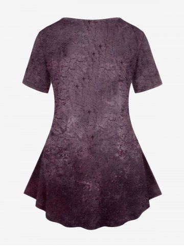 Gothic Tie Dye Rose Print Valentines T-shirt