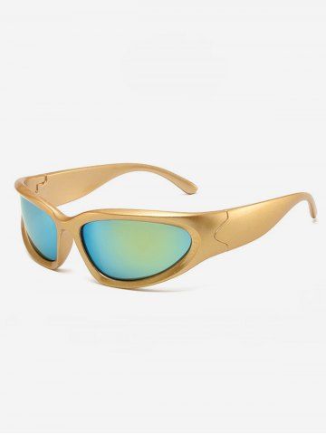Large Frame Outdoor Sports Windproof Sunglasses - ORANGE GOLD