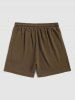 Letter C'EST LA VIE PARIS Graphic Printed Drawstring Shorts -  