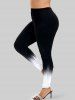 3D Sparkles Pinstripes Printed Tee and Light Beam Print Leggings Plus Size Matching Set -  
