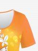 T-Shirt à Imprimé Papillon Grande-Taille - Orange 5x | US 30-32