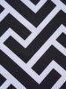 Contrasting Geometric Print Padded Boyleg Tankini Swimsuit -  