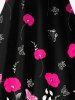 Plus Size Backless Floral A Line Dress -  