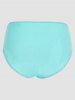 Maillot de Bain Tankini à Imprimé Rayure Colorée Panneau en Tulle - Bleu clair L